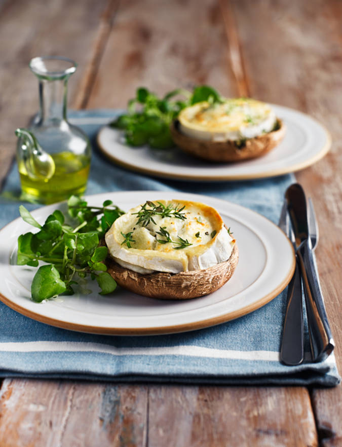 French goats' cheese on mushrooms Sainsbury's Magazine
